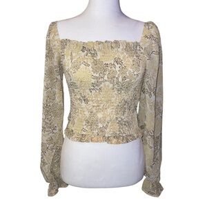 Japna Brown Ruffle Off Shoulder Blouse XS